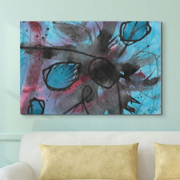 Mysteries of the Shoreline #7, water themed Pod Canvas Gallery Wrap, Ready to Hang Abstract Wall Art
