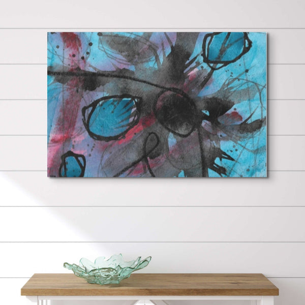 Mysteries of the Shoreline #7, water themed Pod Canvas Gallery Wrap, Ready to Hang Abstract Wall Art
