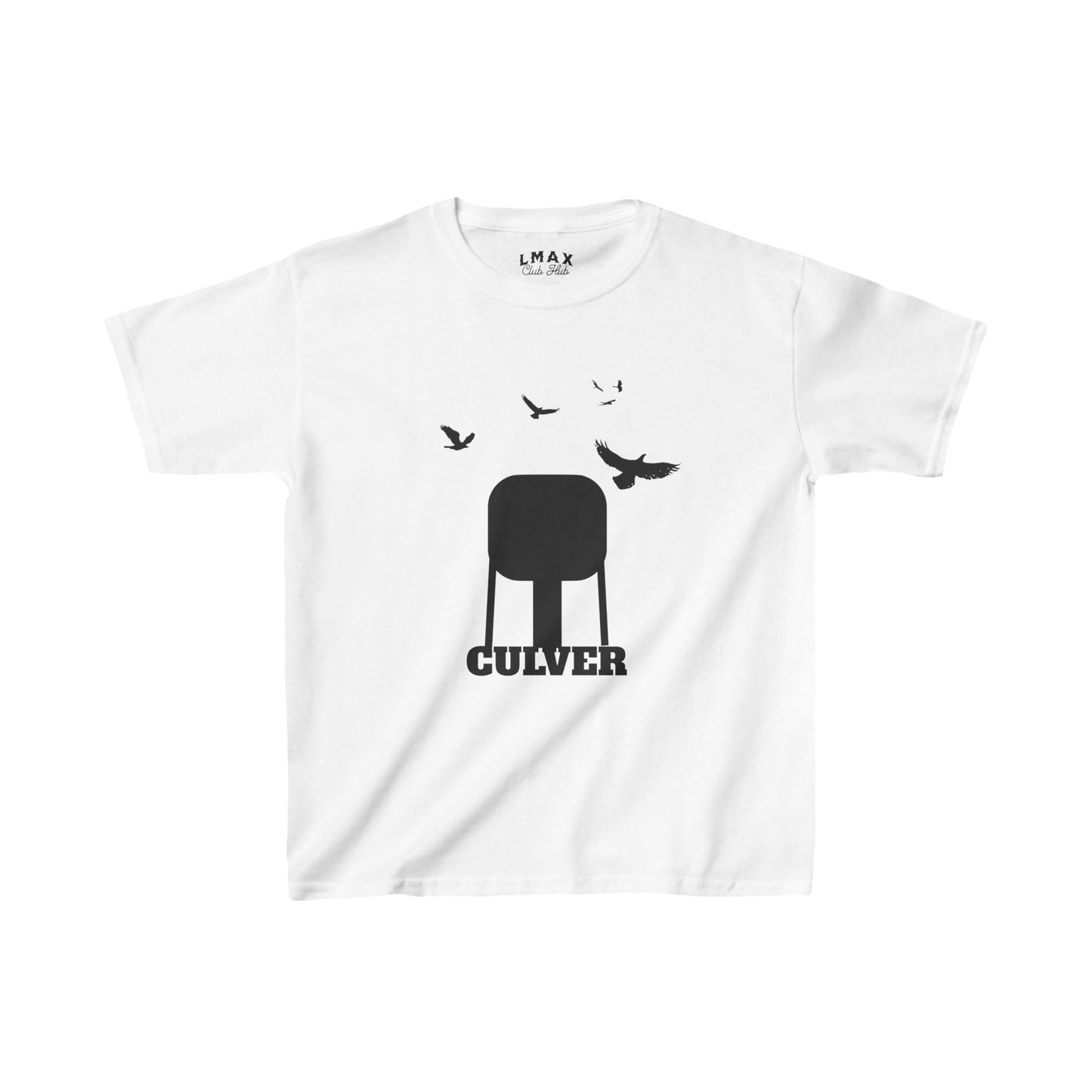 Culver Indiana Water Tower with Turkey Vultures in Silhouette Kids Heavy Cotton™ Tee