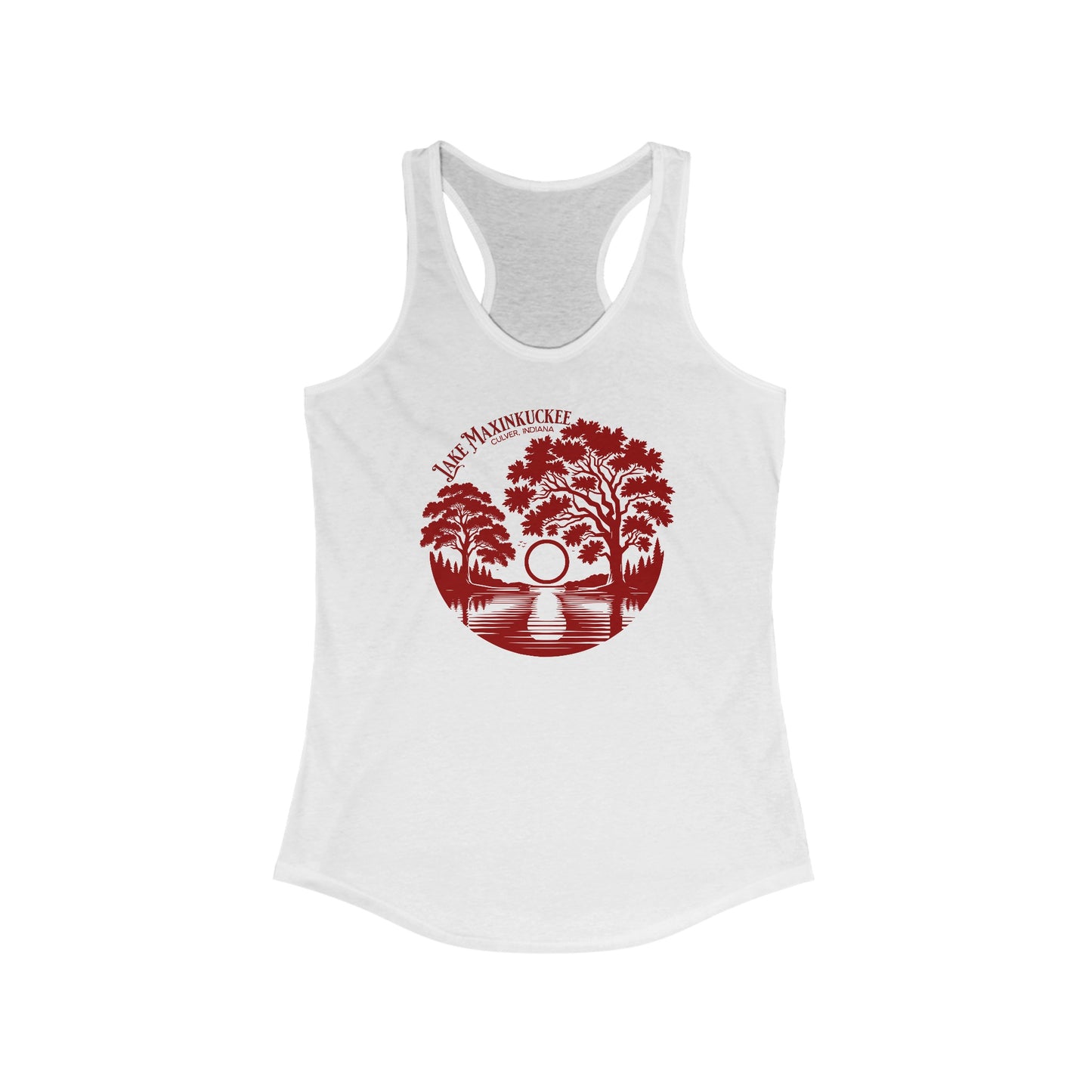 Lake Maxinkuckee Culver Indiana, Women's Ideal Racerback Tank