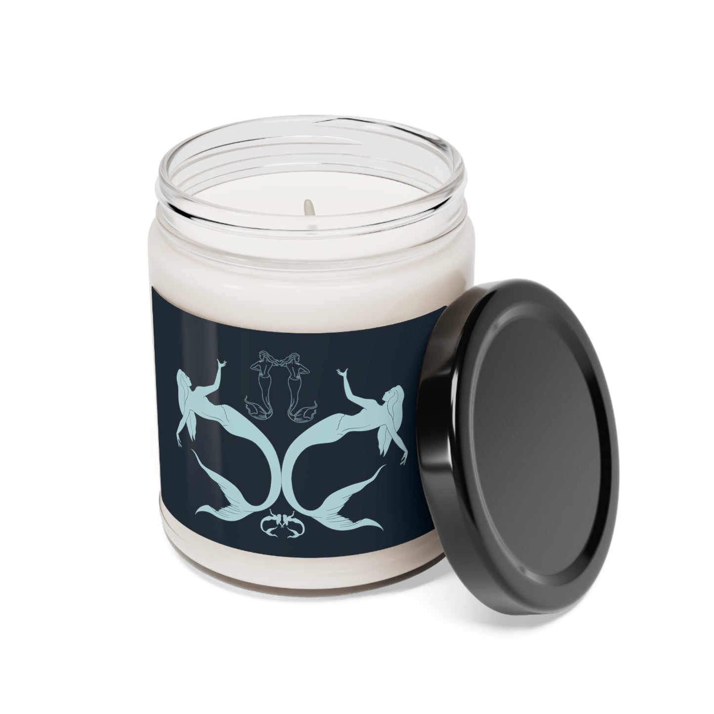 Mermaids Silhouettes (TWINSIES) Sea Salt and Orchid Scented Soy Candle, 9oz