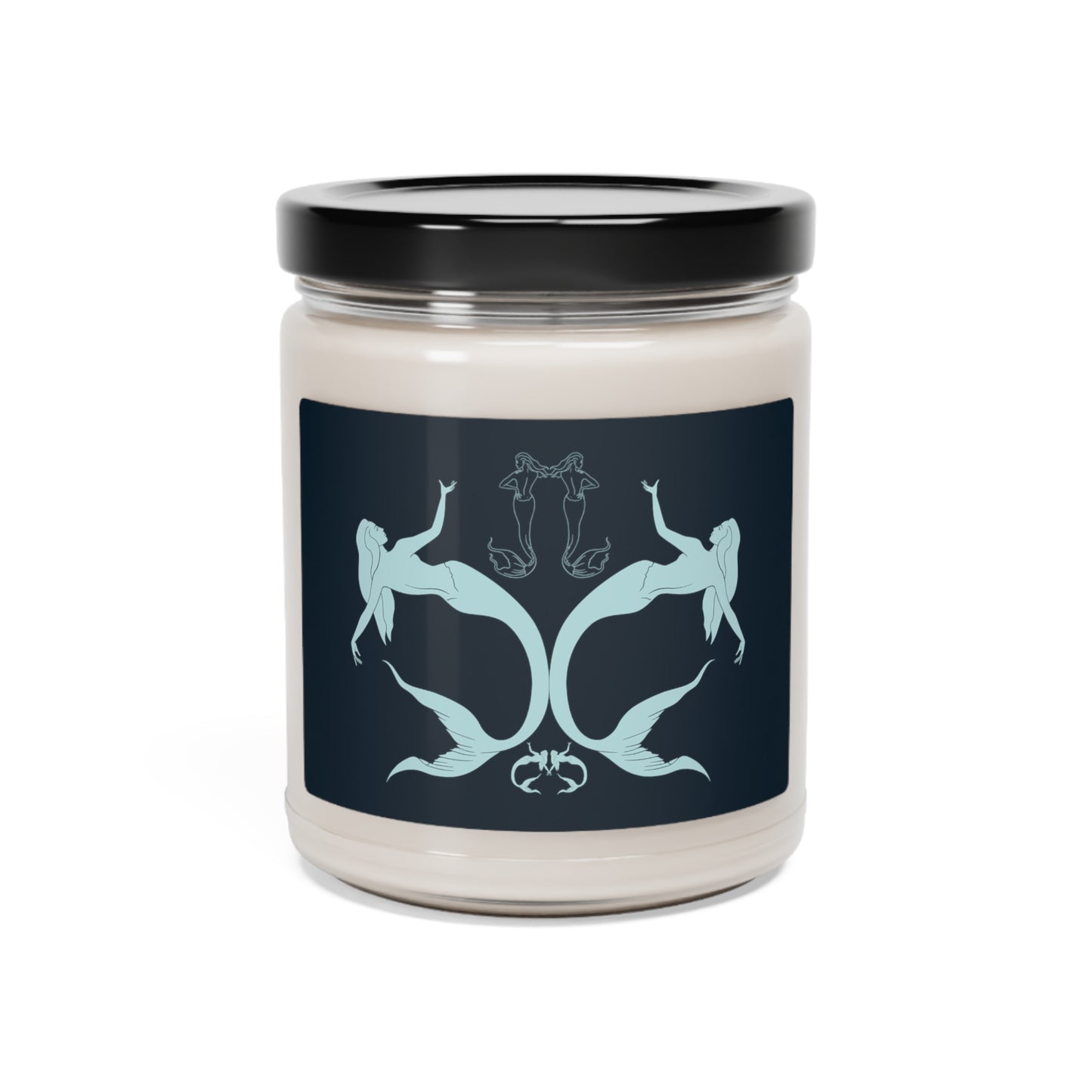 Mermaids Silhouettes (TWINSIES) Sea Salt and Orchid Scented Soy Candle, 9oz