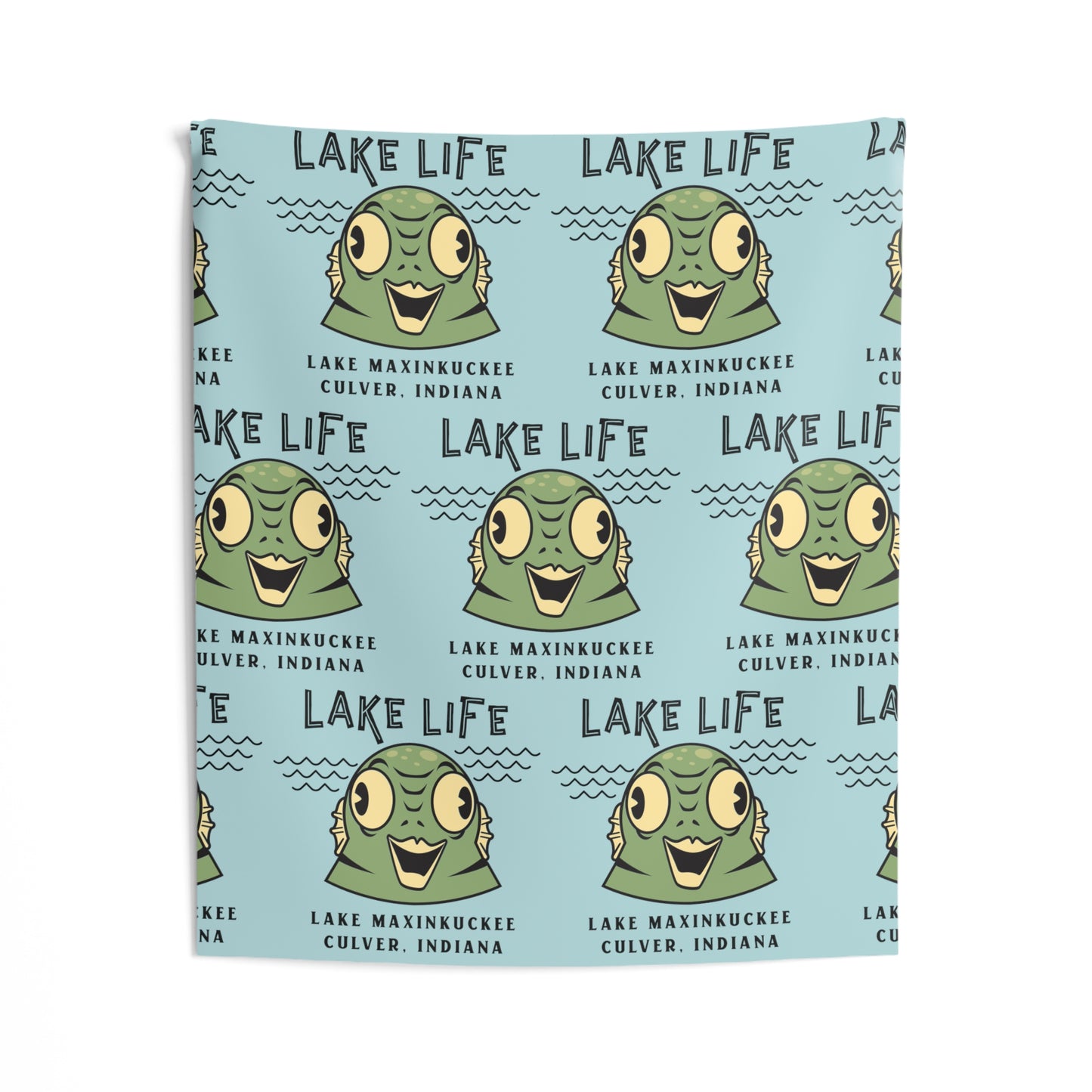 Lake Life Lake Maxinkuckee Culver Indiana Water Creature Graphic Indoor Wall Tapestries