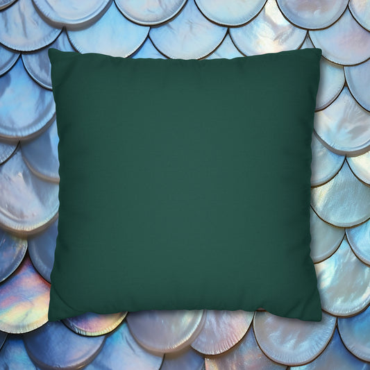 plain spruce green square pillowcase front