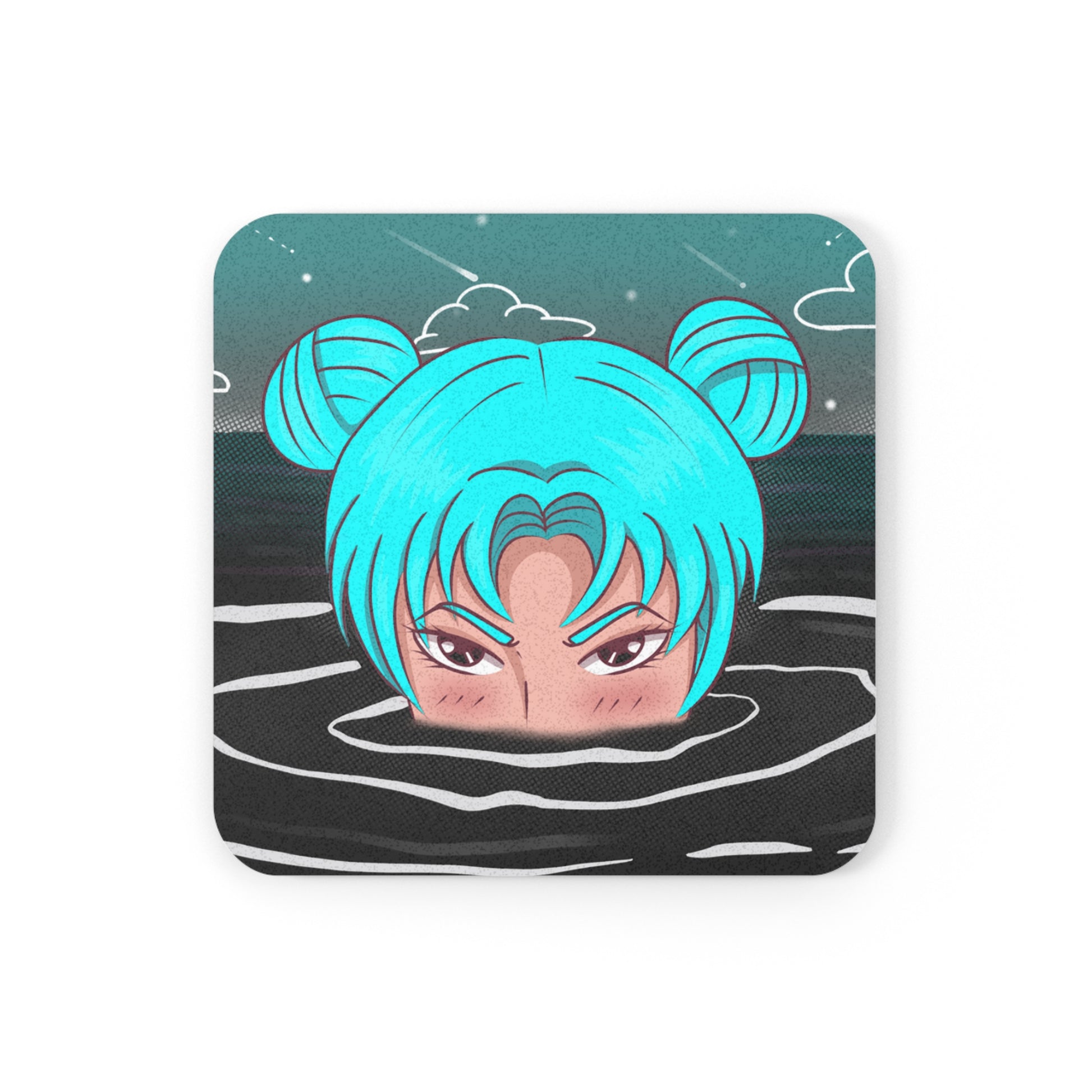 graphic of a girls head partially under water with the text Lake Maxinkuckee Culver Indiana