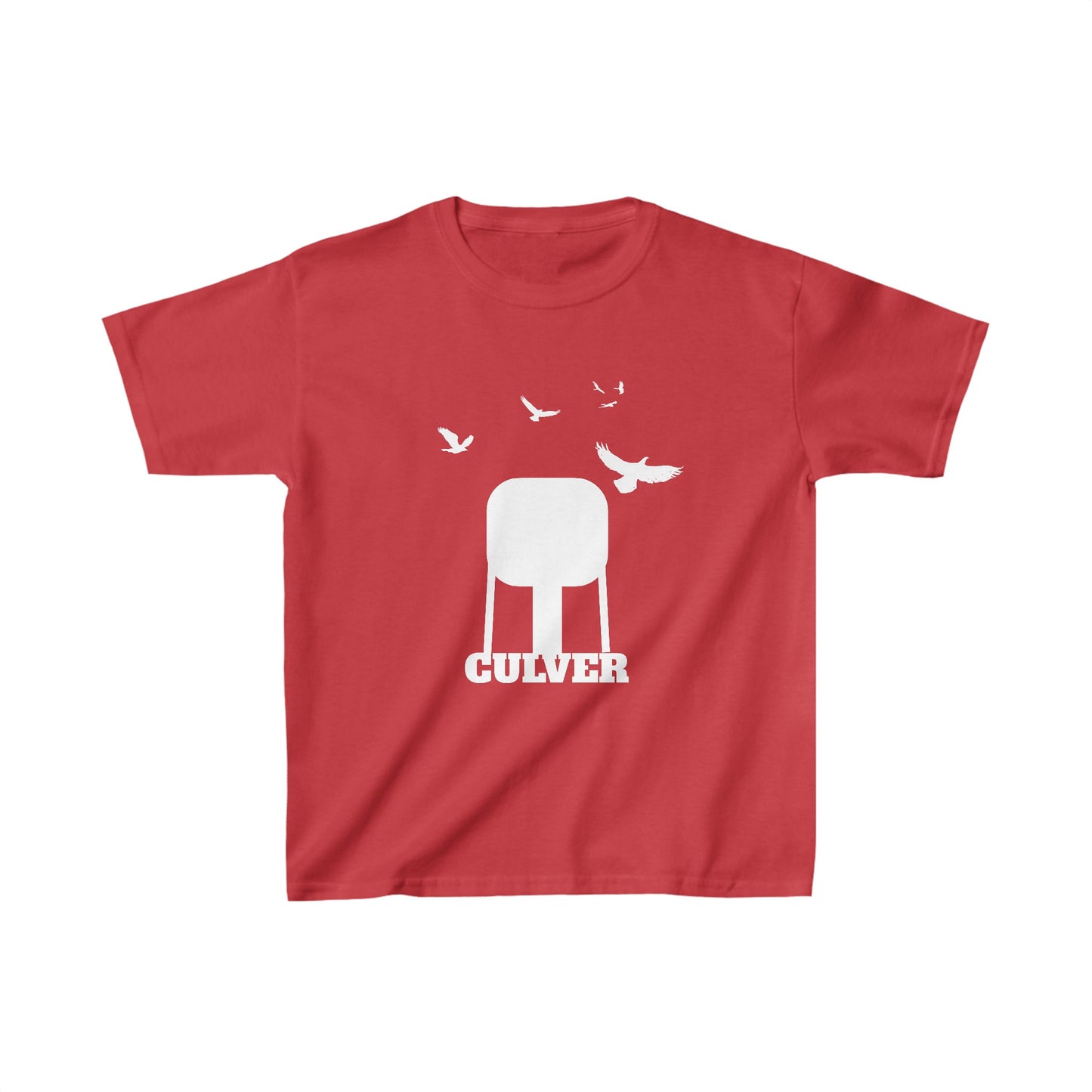 Culver Indiana Water Tower with Turkey Vultures in Silhouette Kids Heavy Cotton™ Tee