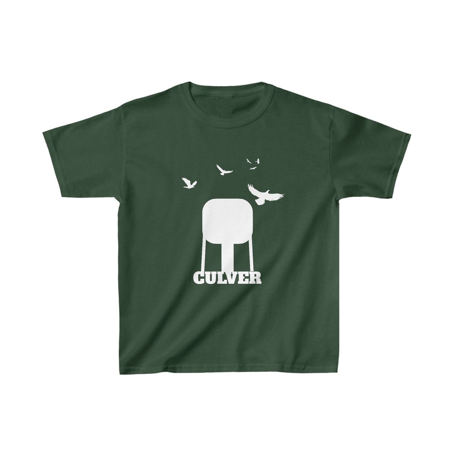 Culver Indiana Water Tower with Turkey Vultures in Silhouette Kids Heavy Cotton™ Tee