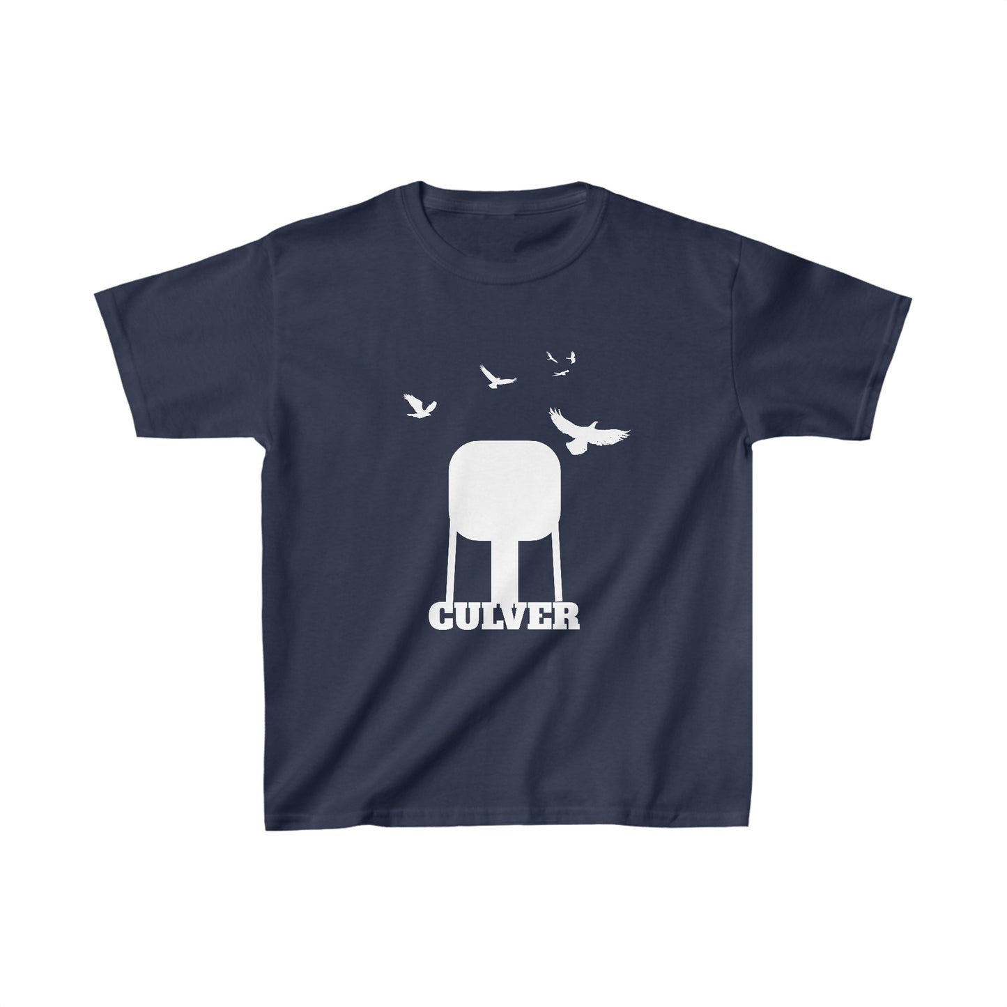 Culver Indiana Water Tower with Turkey Vultures in Silhouette Kids Heavy Cotton™ Tee