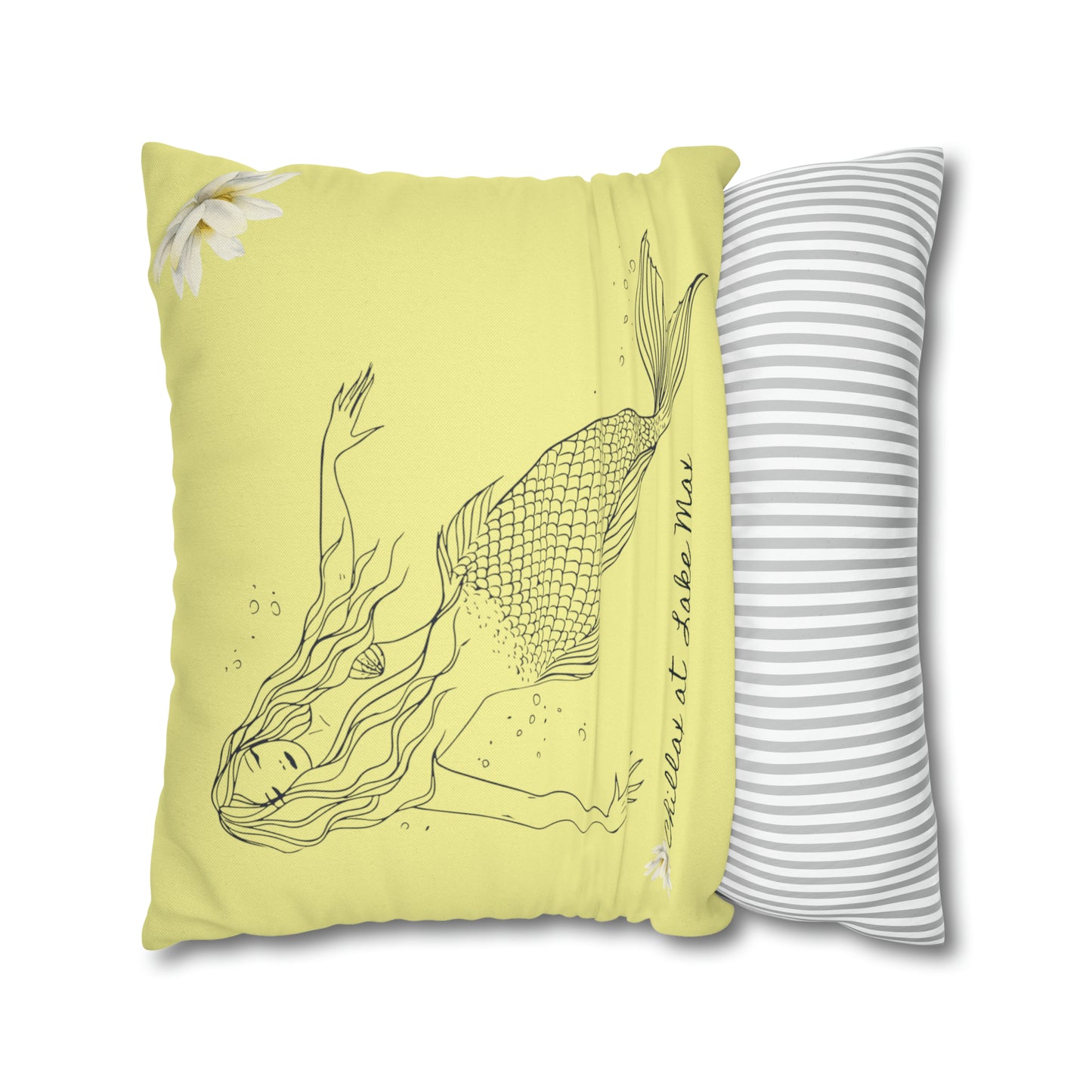 Chillax at Lake Max Drifter Mermaid (SUN) Spun Polyester Square Pillow Case