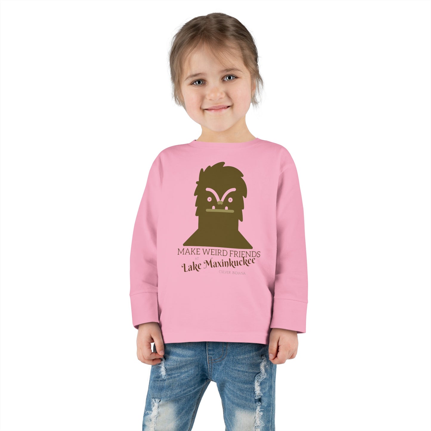 Lake Maxinkuckee Make Weird Friends Toddler Long Sleeve Tee