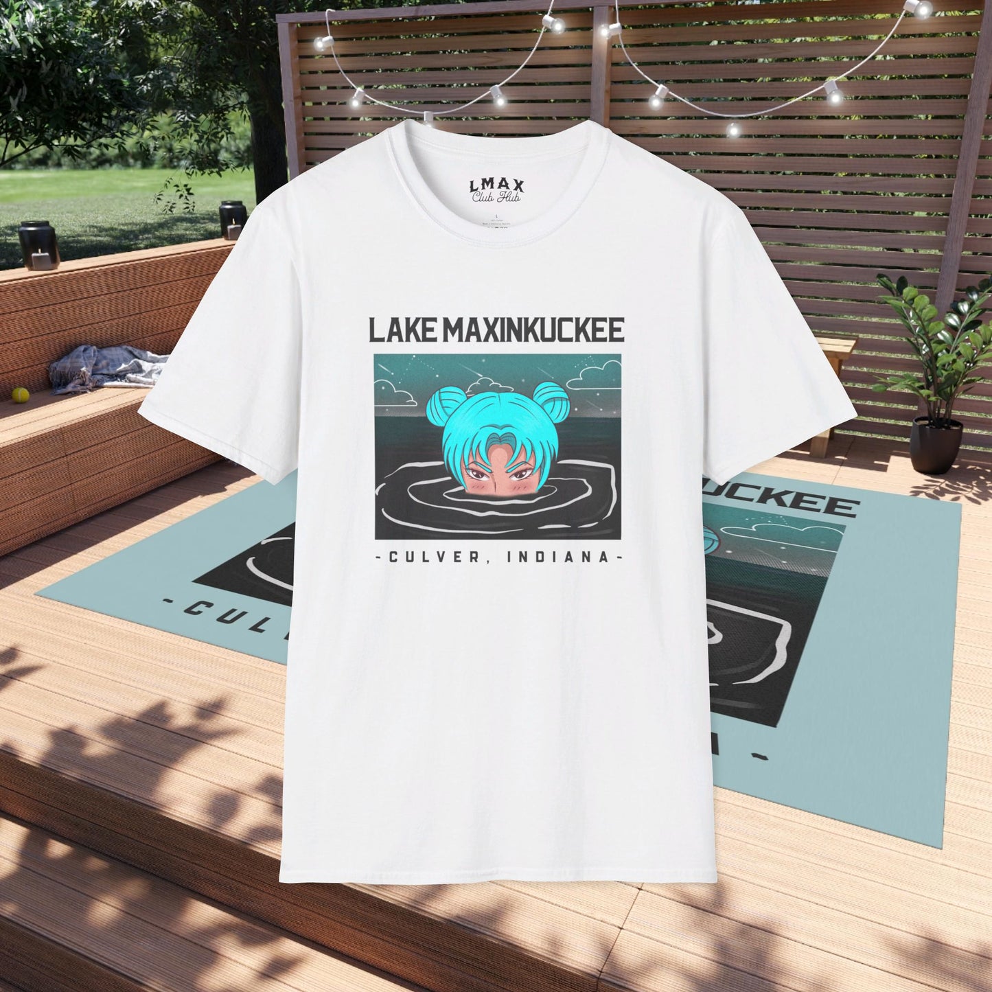 Lake Life Lake Maxinkuckee Culver Indiana Soaking Girl Graphic Unisex Softstyle T-shirt