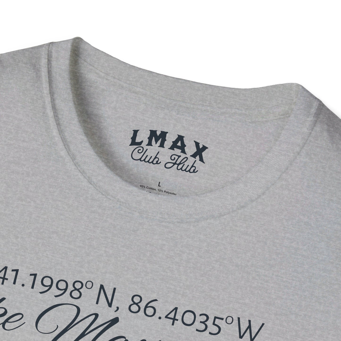 Lake Maxinkuckee Latitude/Longitude coordinates Unisex super soft tee for that Lake Life!