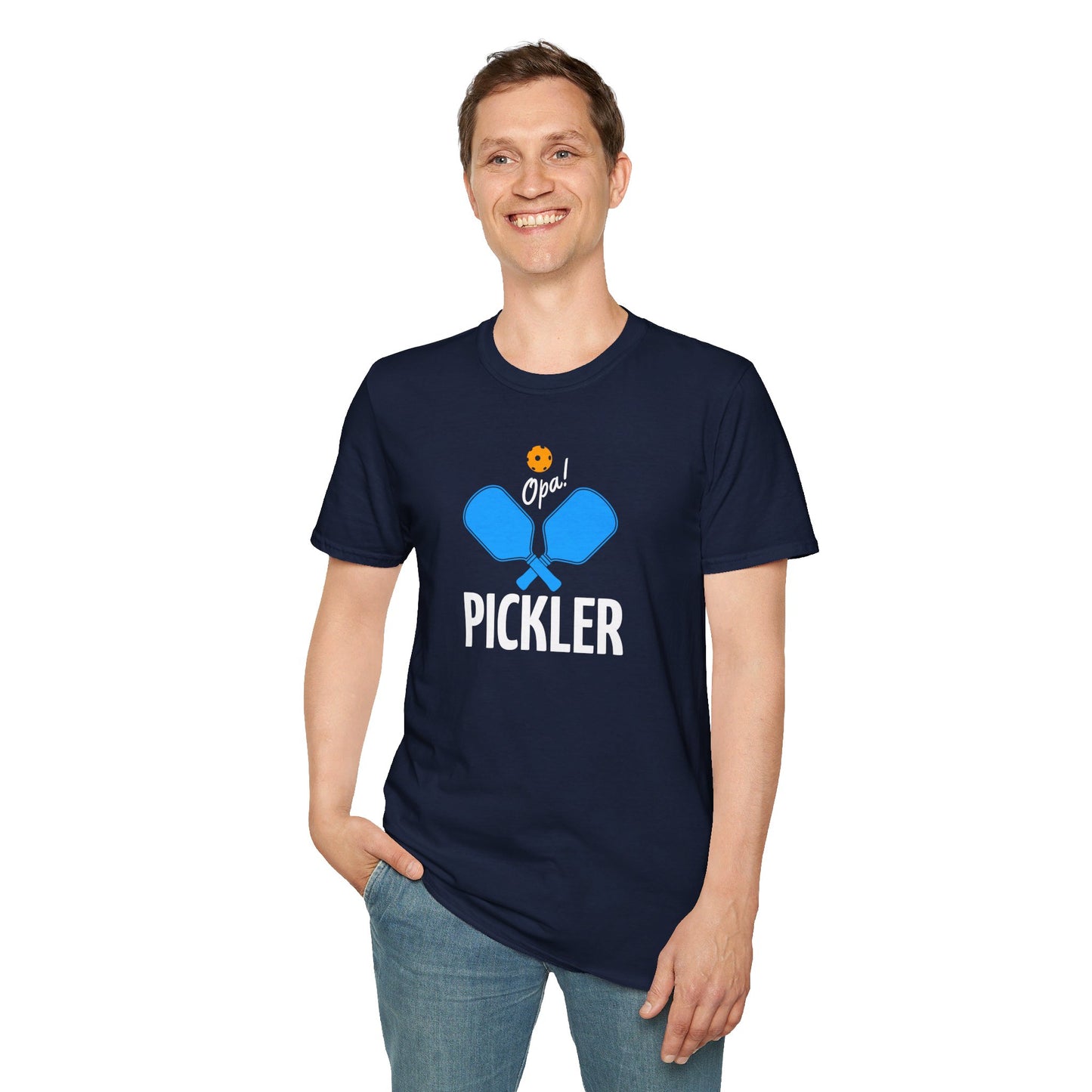 PICKLER Opa! Pickle Ball Unisex Softstyle T-Shirt