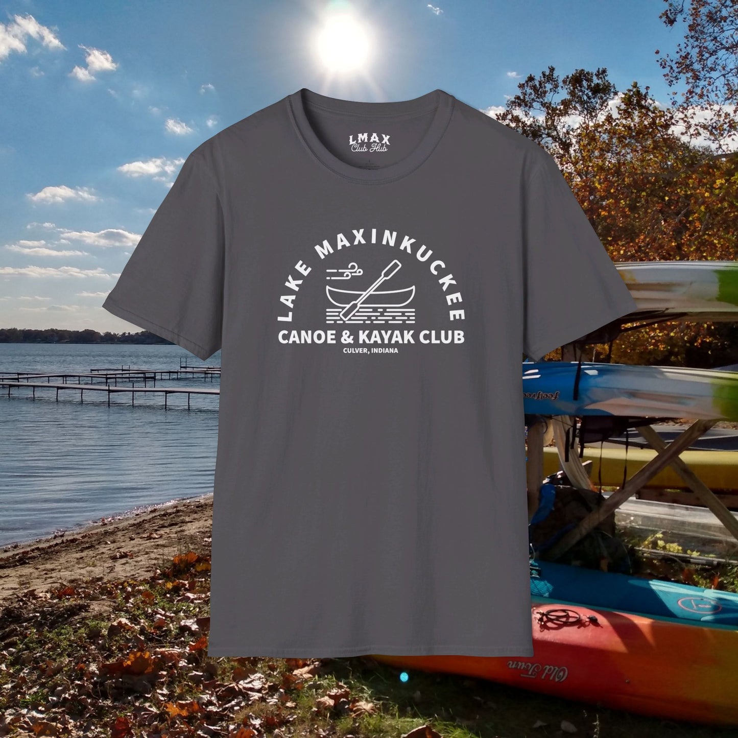 Lake Maxinkuckee Canoe & Kayak Club White Print Unisex Softstyle T-Shirt