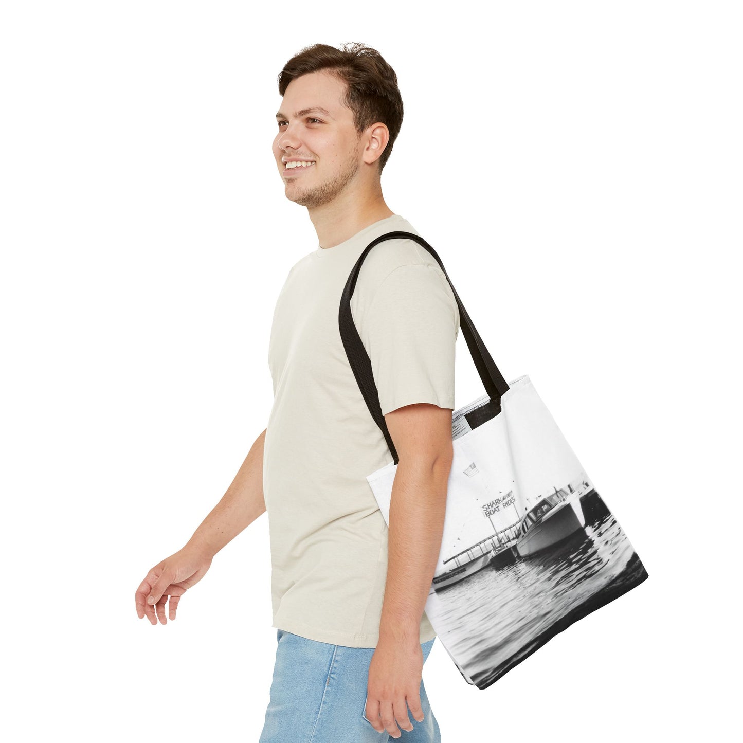 Lake Life Lake Maxinkuckee Culver Shark Boat Rides Graphic Tote Bag (AOP)