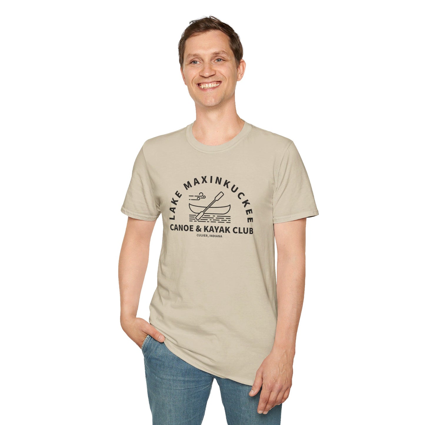 Lake Maxinkuckee Canoe & Kayak Club Black Print Unisex Unisex Softstyle T-Shirt