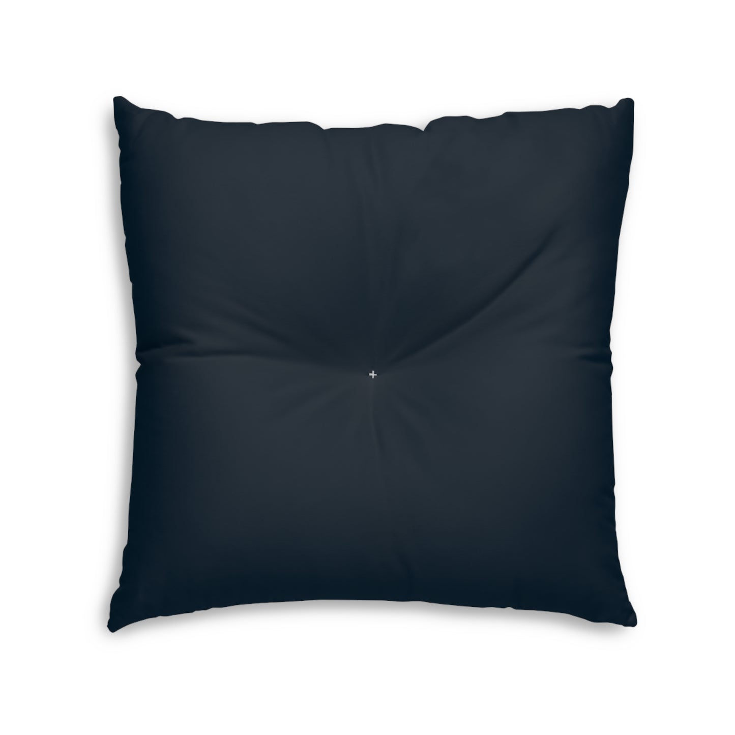 Fisherman in Boat Silhouette Tufted Floor Pillow, Square