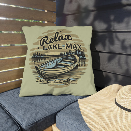 Relax at Lake Max (PEBBLE) Outdoor Pillow