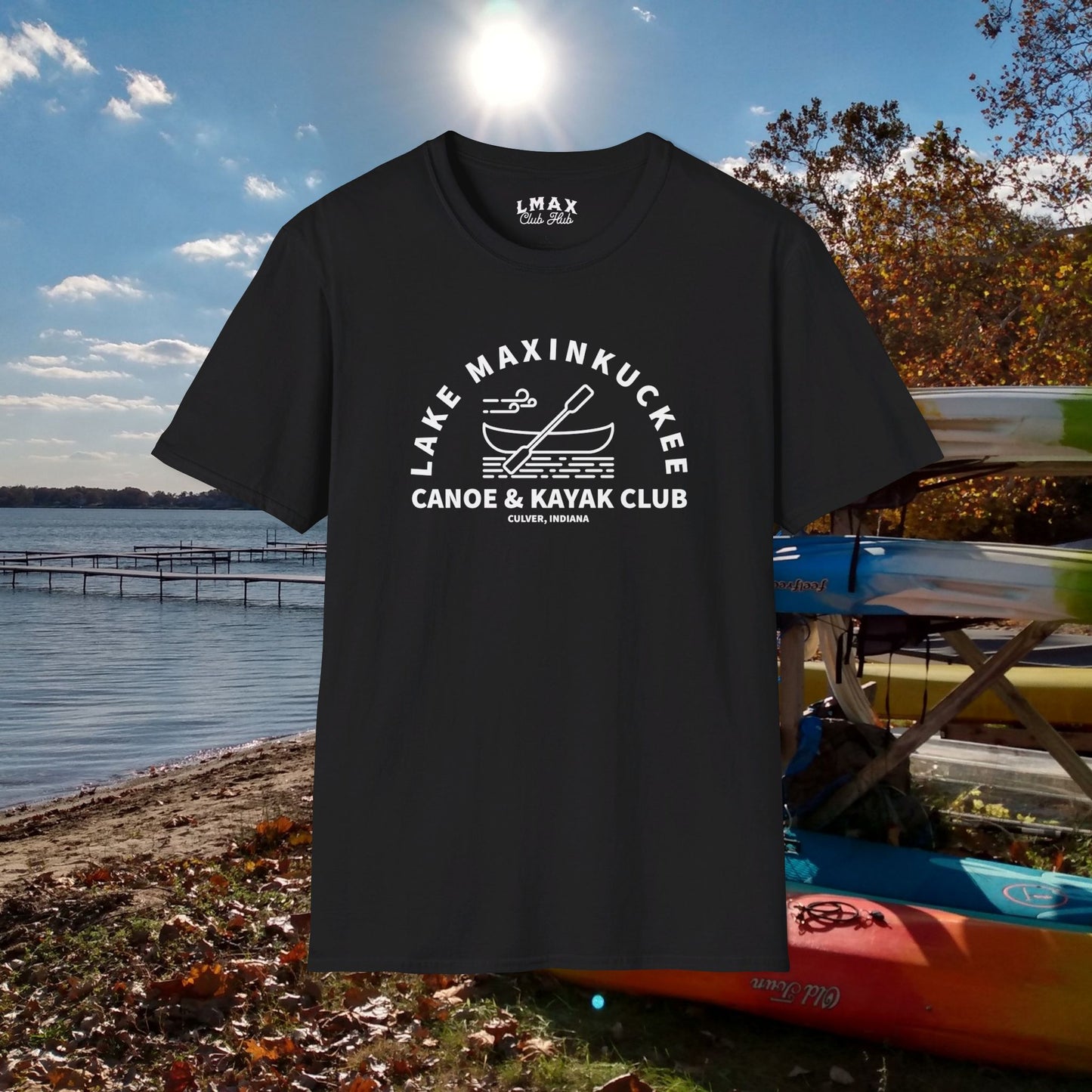 Lake Maxinkuckee Canoe & Kayak Club White Print Unisex Softstyle T-Shirt