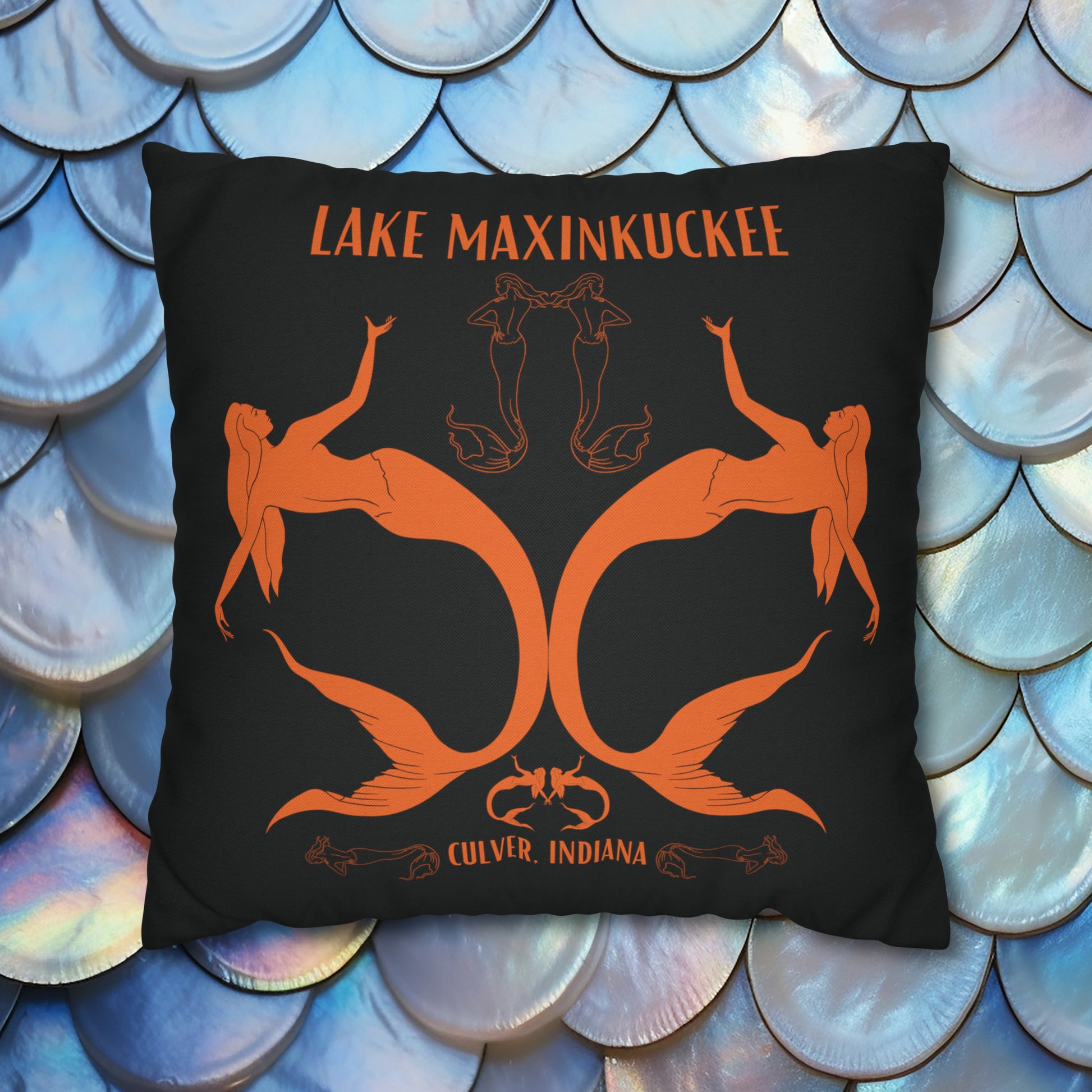 Mermaids silhouettes pillowcase