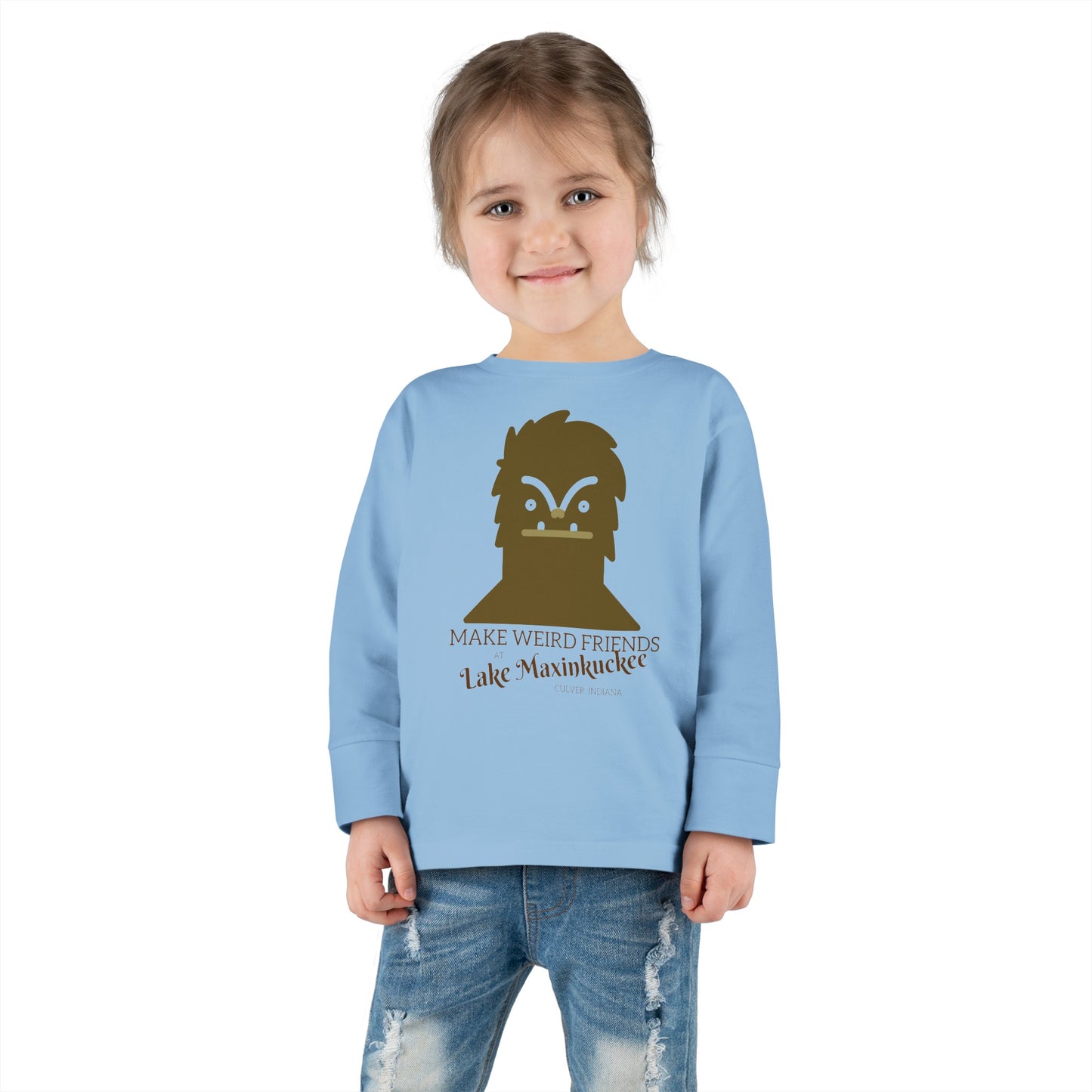 Lake Maxinkuckee Make Weird Friends Toddler Long Sleeve Tee