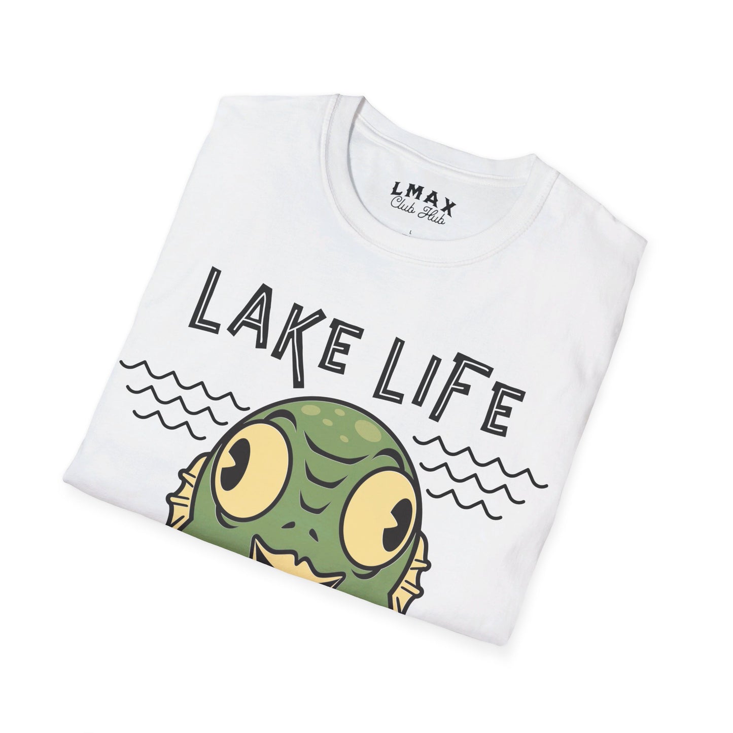 Lake Life Lake Maxinkuckee Culver Indiana Water Creature Graphic for light colors Unisex Softstyle T-shirt