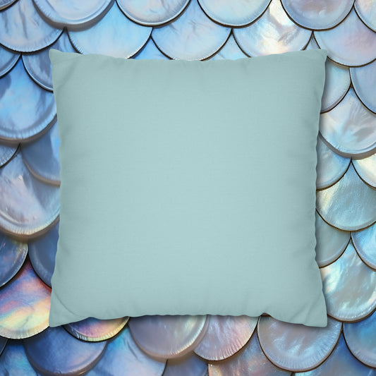 plain sky blue square pillowcase front