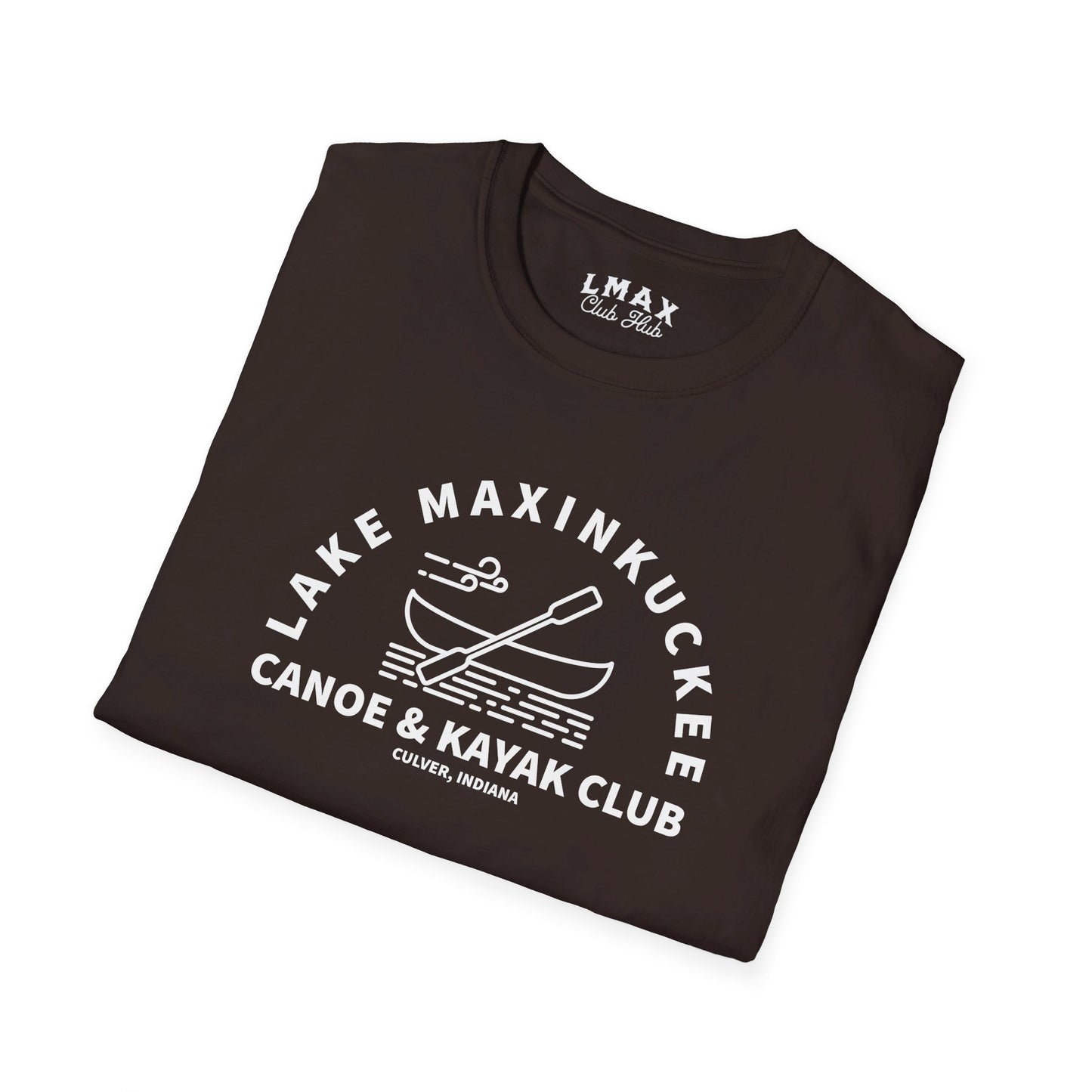 Lake Maxinkuckee Canoe & Kayak Club White Print Unisex Softstyle T-Shirt