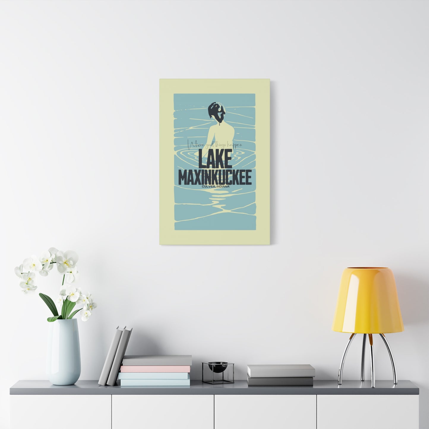 Lake Maxinkuckee, Culver, Indiana, Where good things happen, Matte Canvas, Stretched, 1.25"