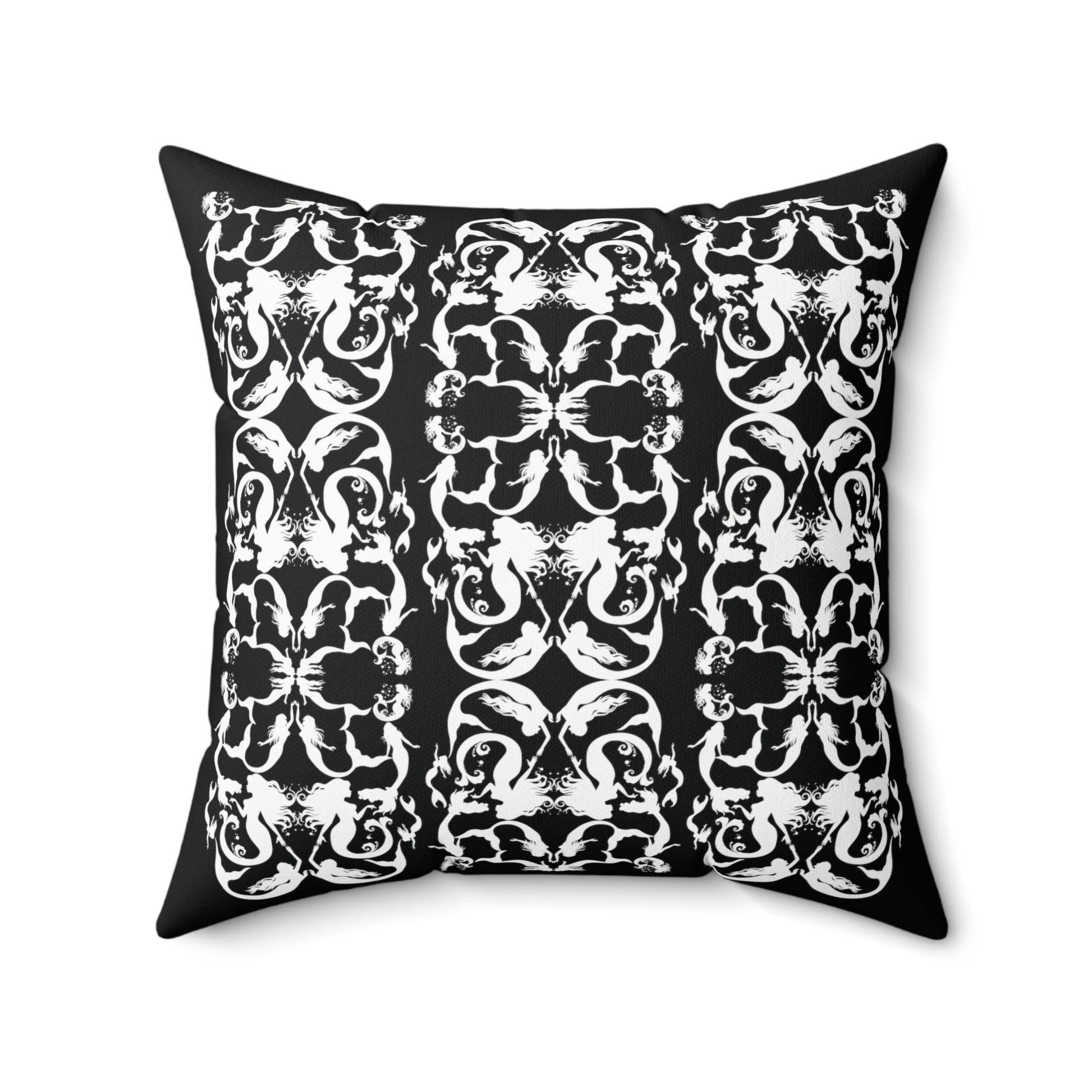 Mermaid silhouettes pillow cover