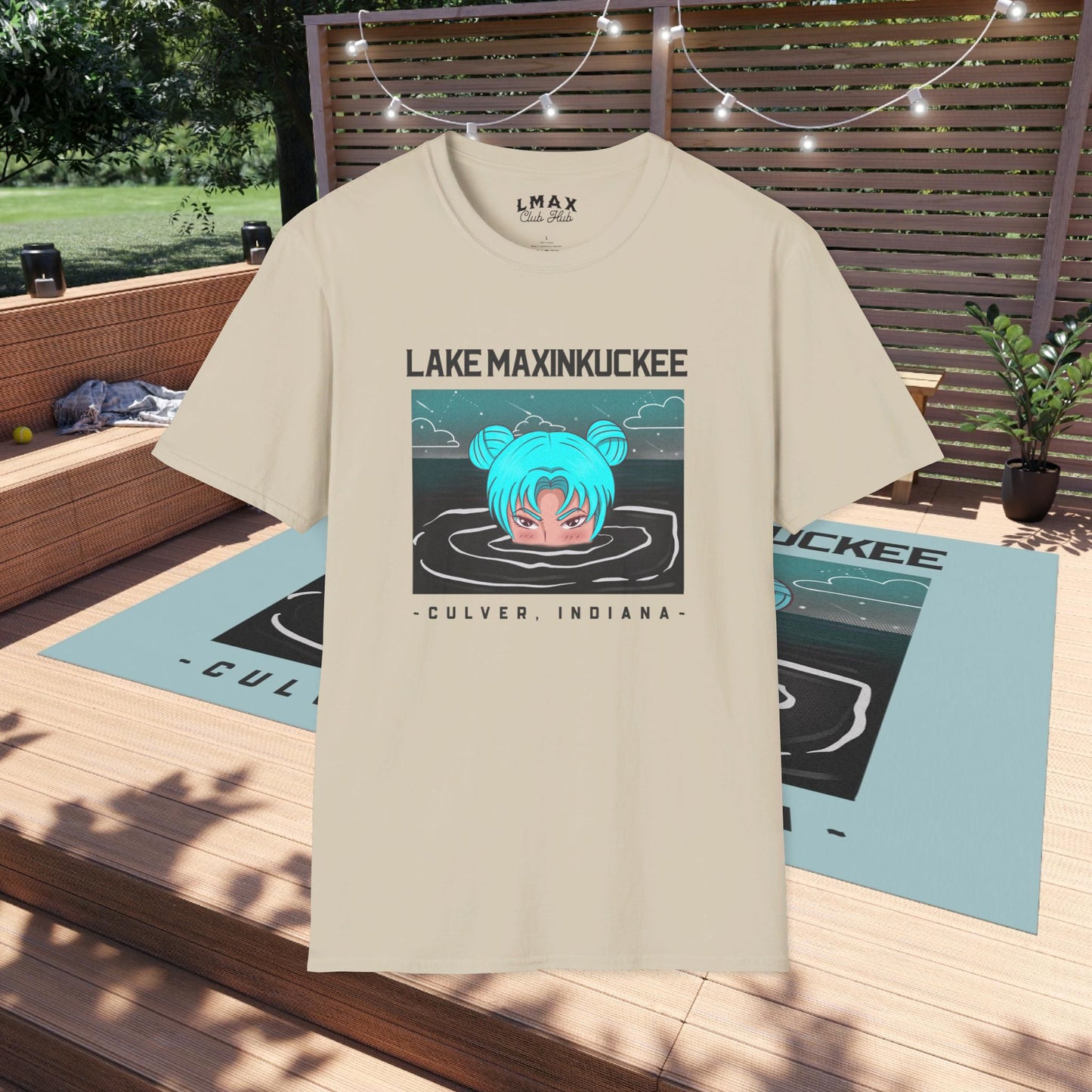 Lake Life Lake Maxinkuckee Culver Indiana Soaking Girl Graphic Unisex Softstyle T-shirt