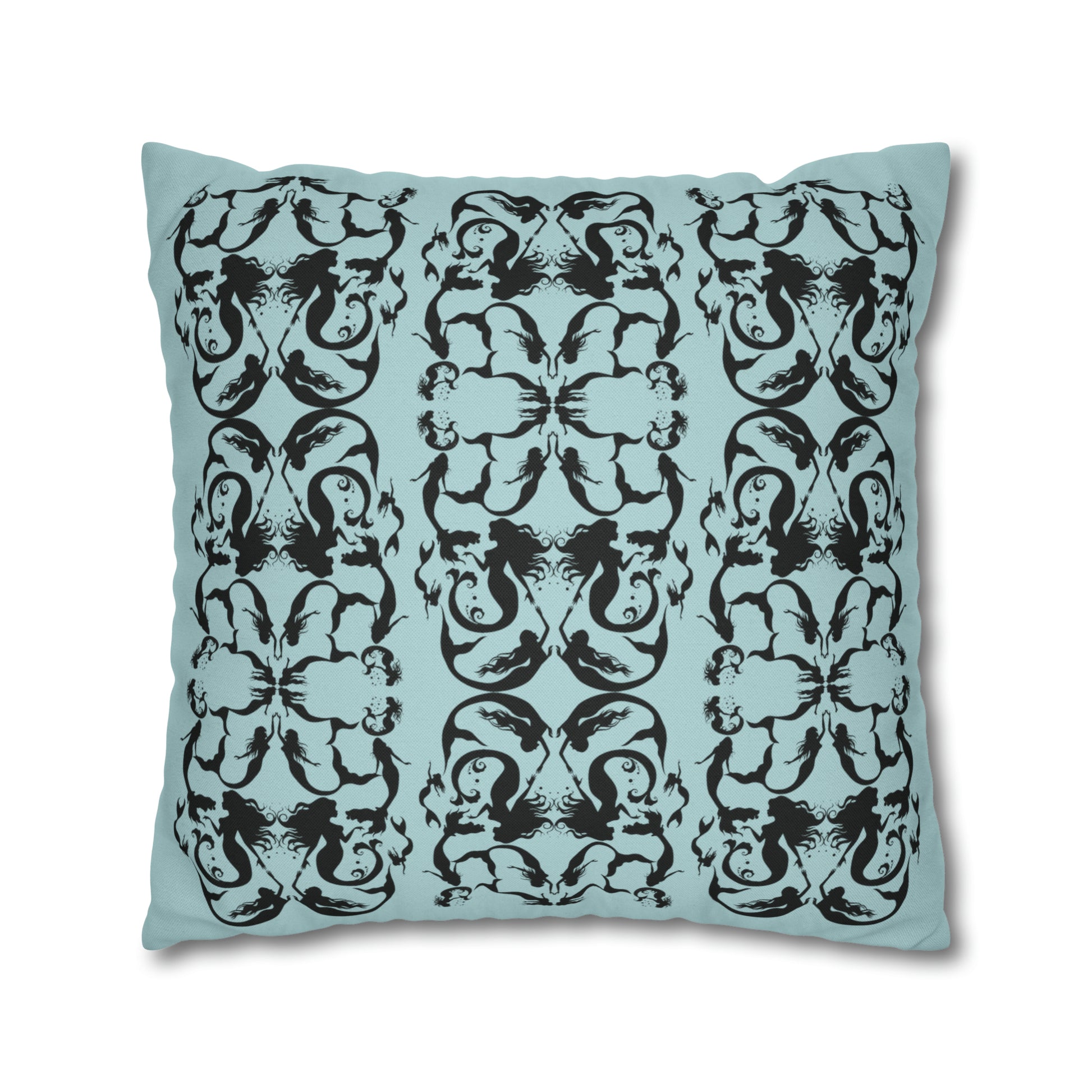 Mermaid silhouettes pillow case back