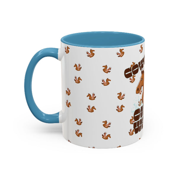 Cowgirl on the water mug with cowgirl on horse float ring