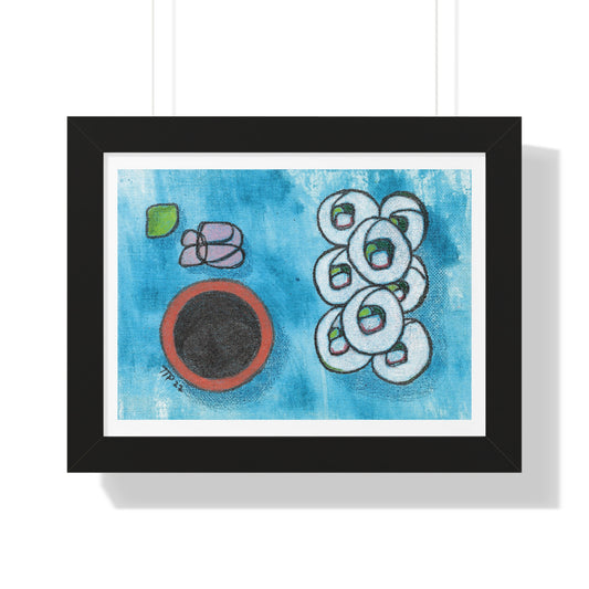 Sushi Blue Plate Special #4, California Roll Framed Horizontal Poster