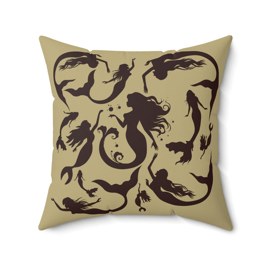 Mermaids silhouettes pillowcase