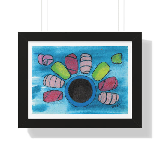 Sushi Blue Plate Special #5, Rainbow Roll Framed Horizontal Poster