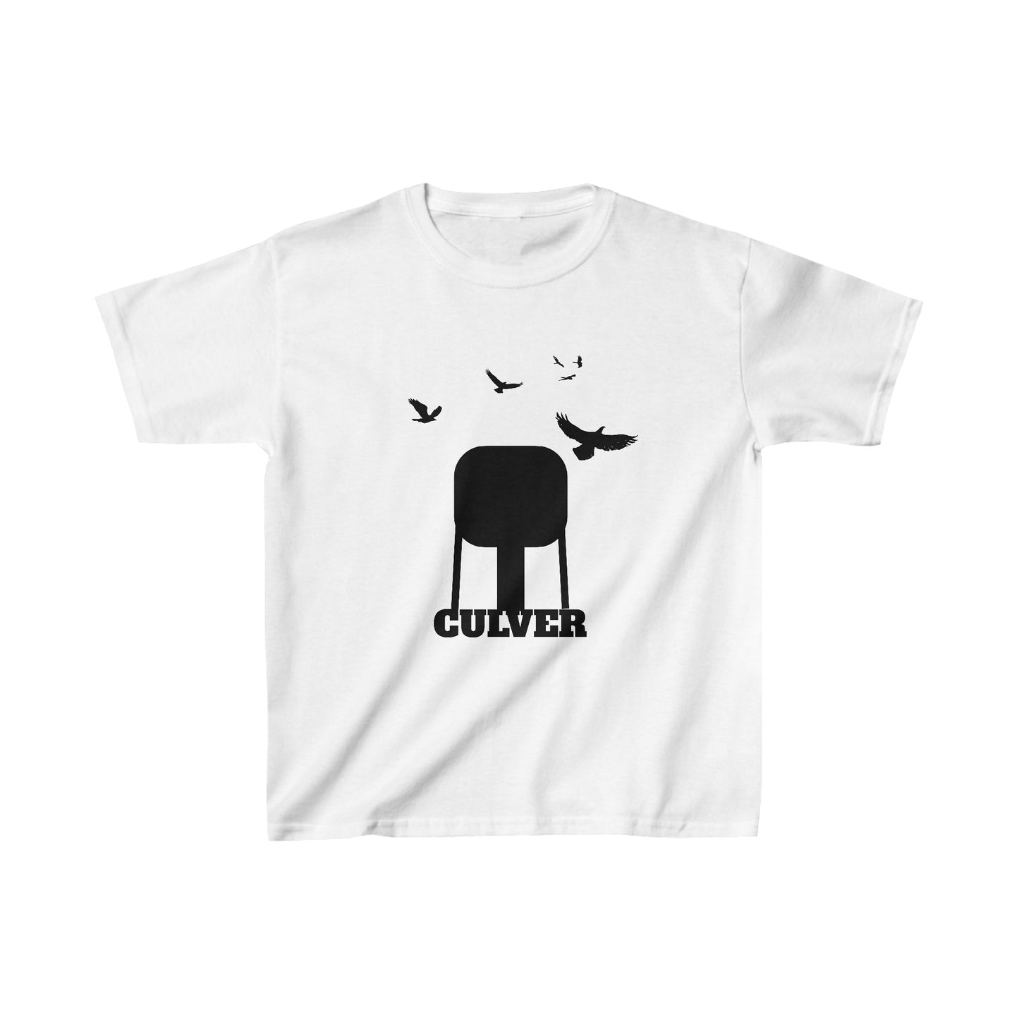 Culver Indiana Water Tower with Turkey Vultures in Silhouette Kids Heavy Cotton™ Tee