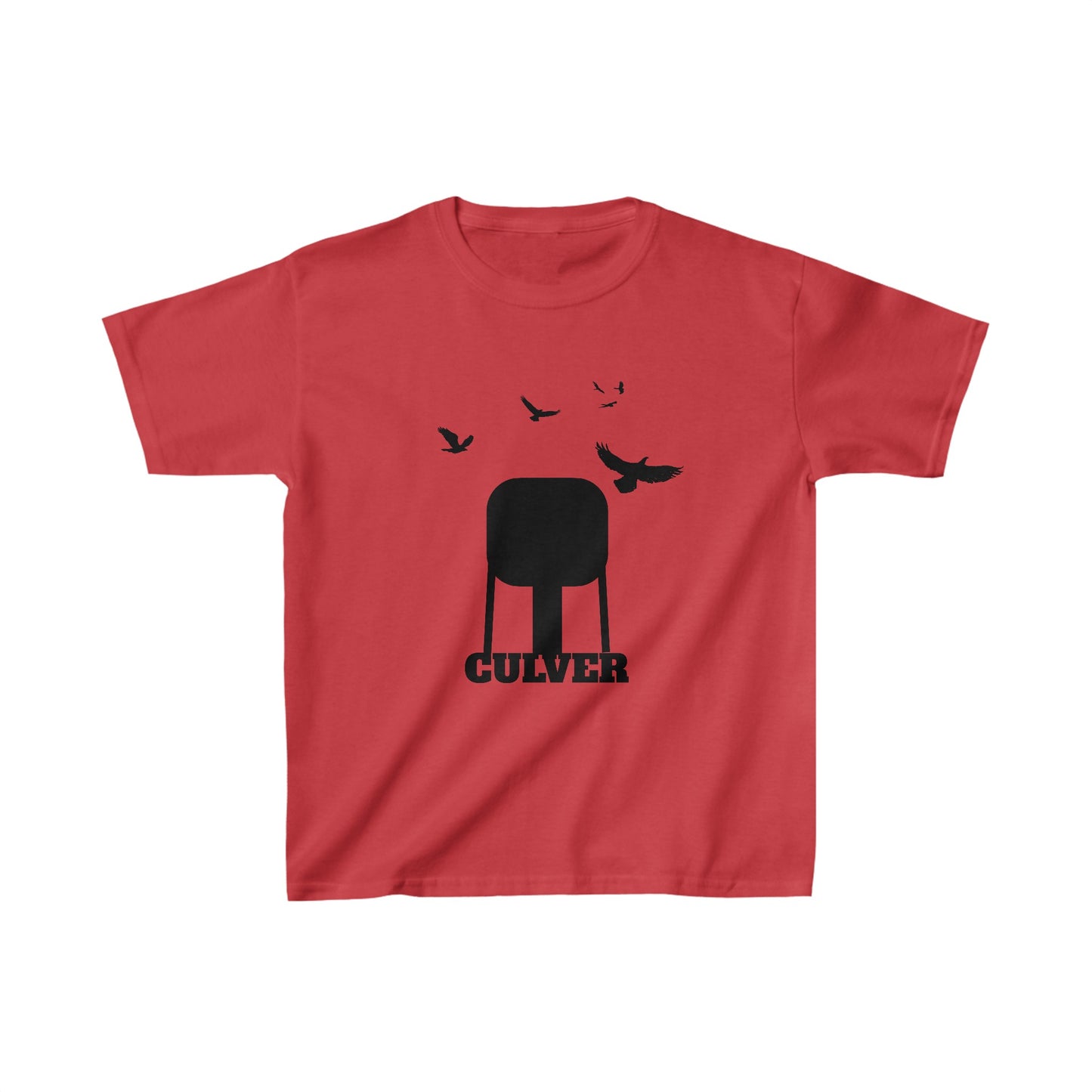 Culver Indiana Water Tower with Turkey Vultures in Silhouette Kids Heavy Cotton™ Tee