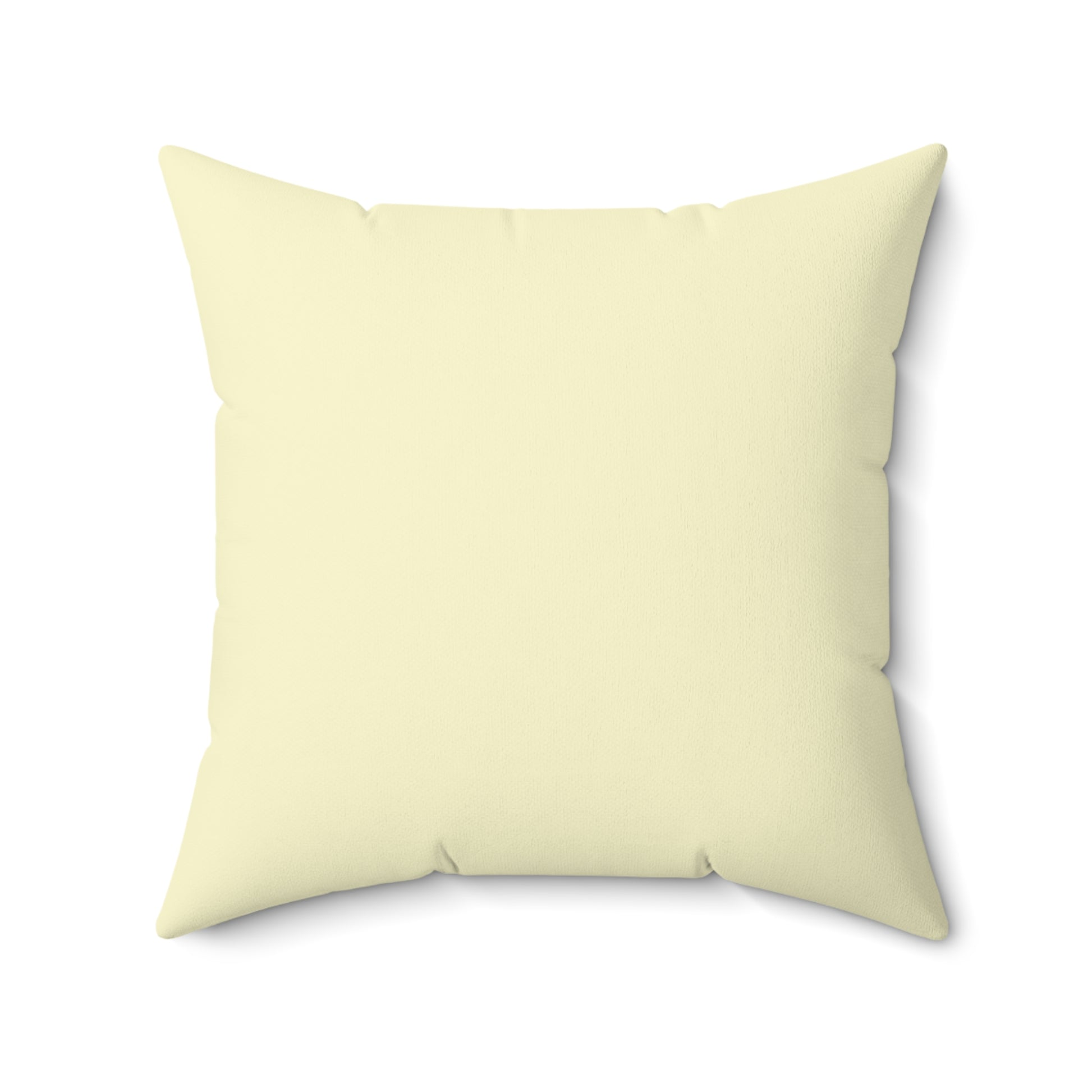 plain cream square pillow front