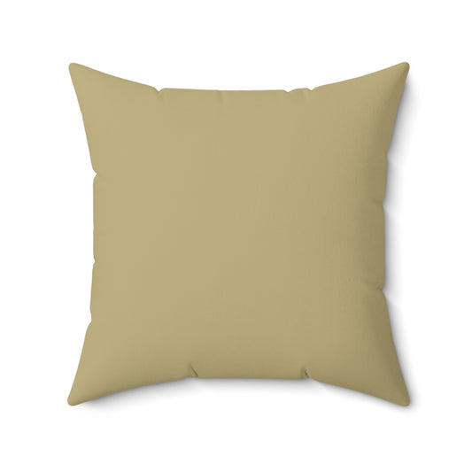 plain sand beige square pillow front