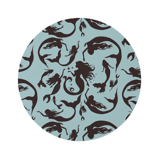 12 Mermaids Patterned Round Rug