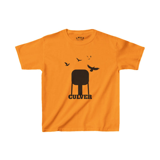 Culver Indiana Water Tower with Turkey Vultures in Silhouette Kids Heavy Cotton™ Tee