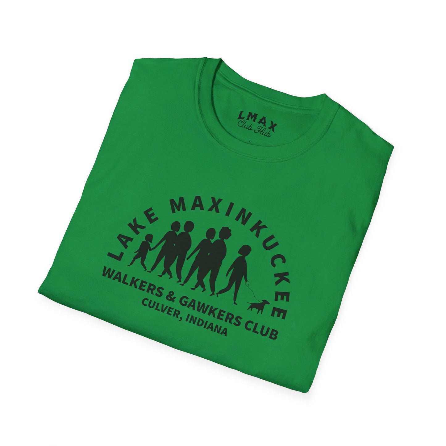 Lake Maxinkuckee Walkers & Gawkers Club Black print Unisex Softstyle T-Shirt