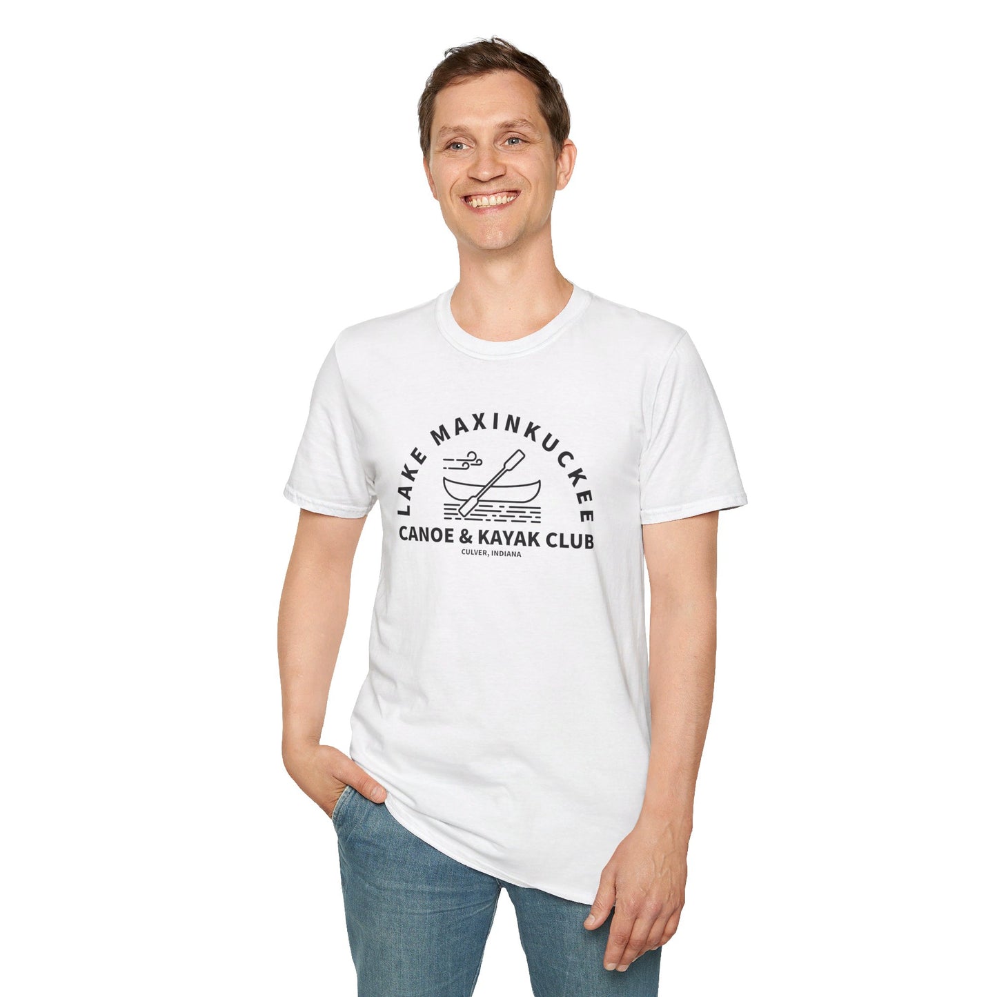 Lake Maxinkuckee Canoe & Kayak Club Black Print Unisex Unisex Softstyle T-Shirt