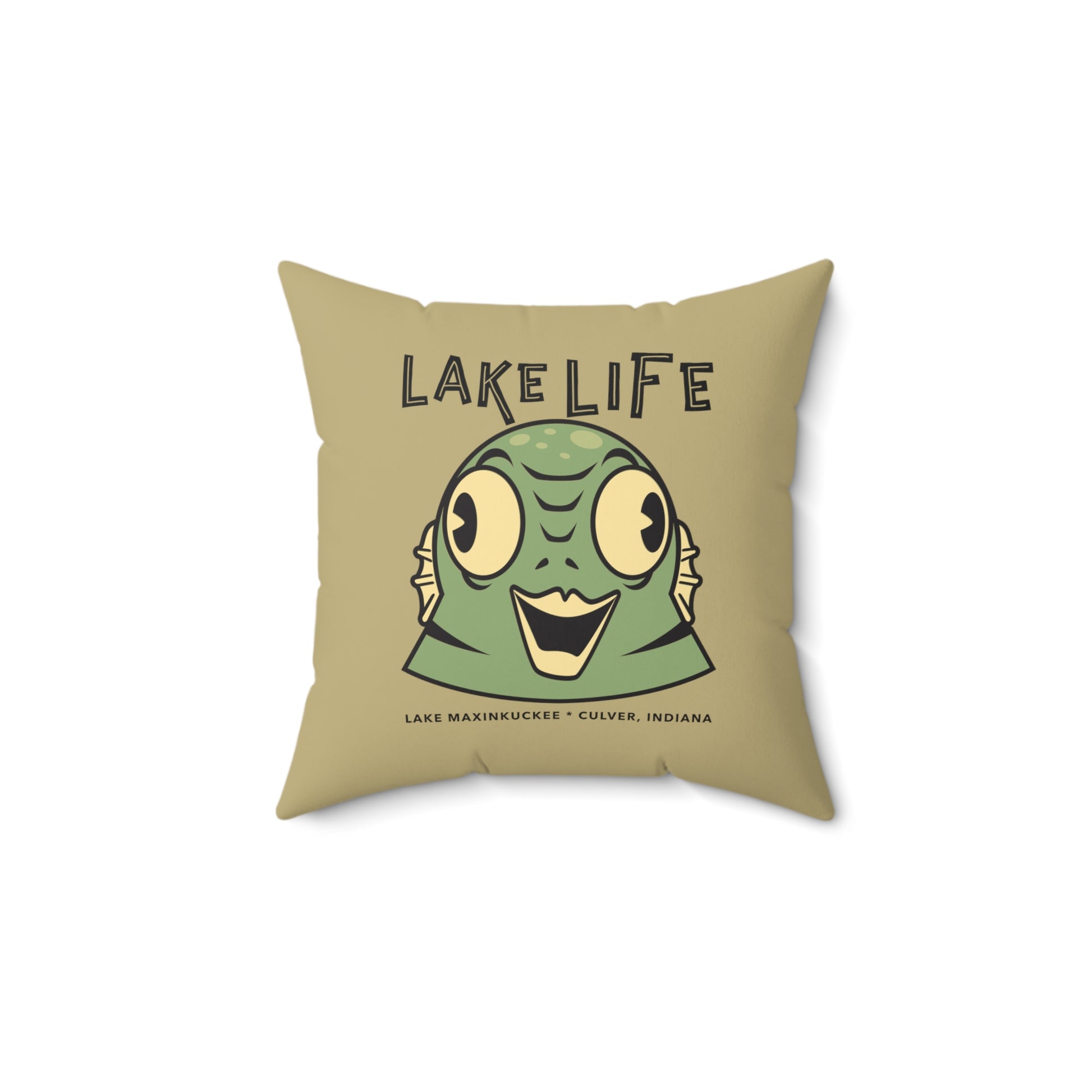 graphic of a water creature and text Lake Life Lake Maxinkuckee Culver Indiana