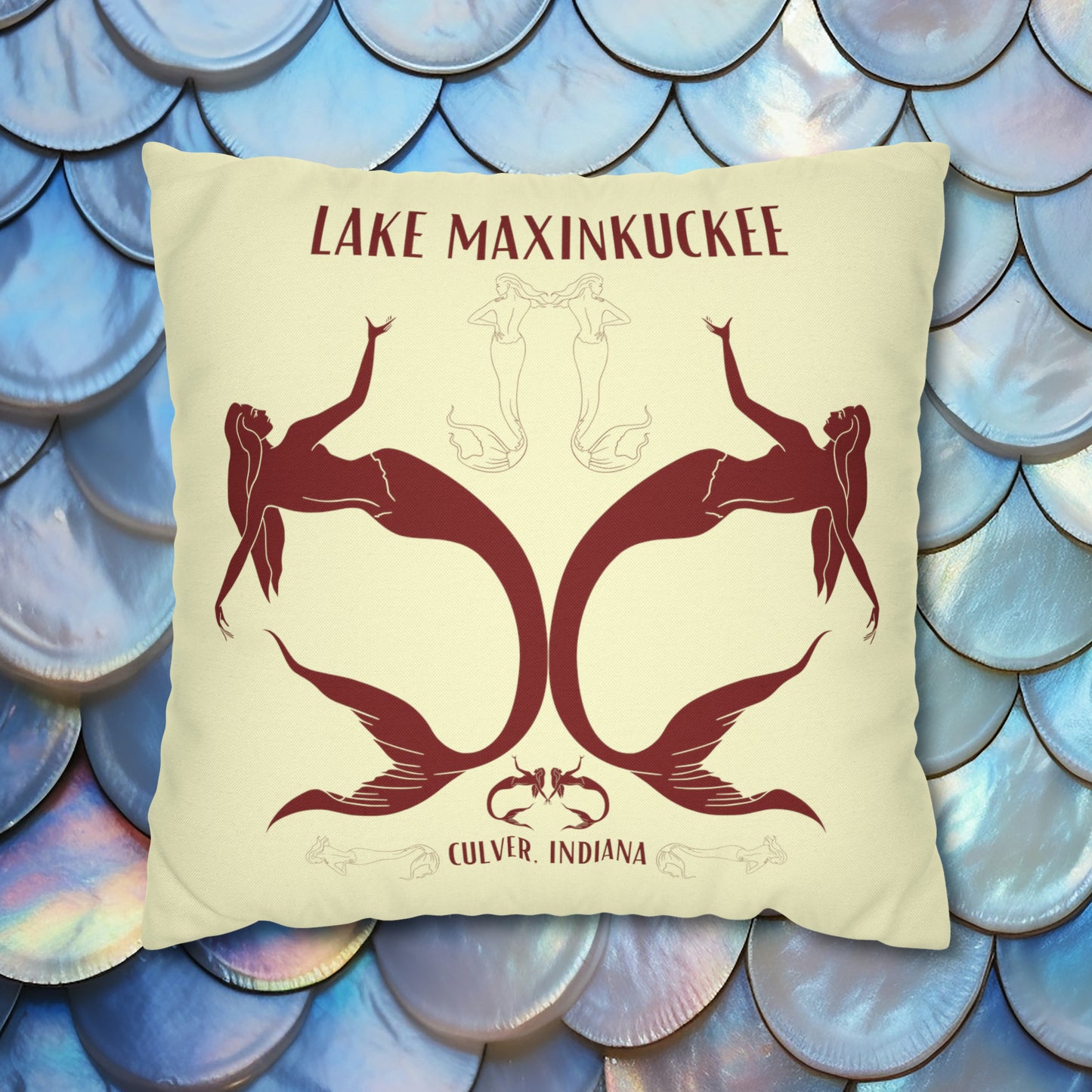 Mermaids silhouettes pillowcase