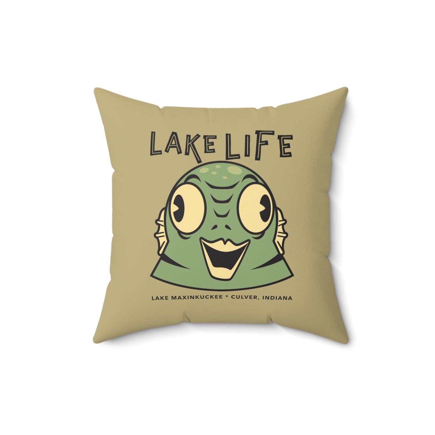 graphic of a water creature and text Lake Life Lake Maxinkuckee Culver Indiana