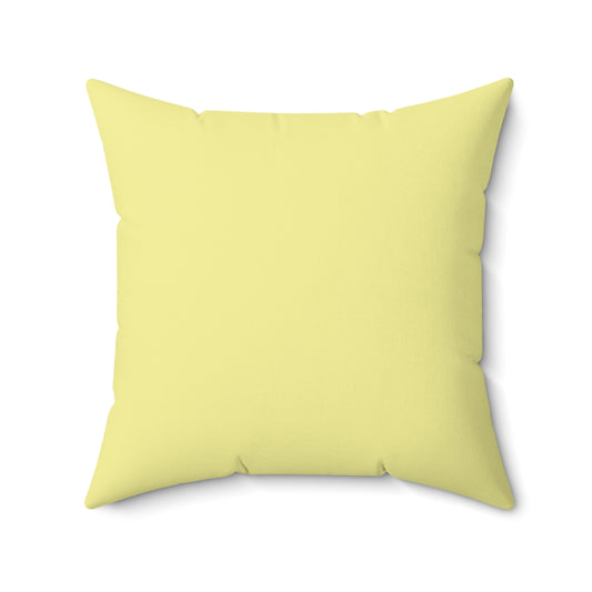 plain yellow square pillow front