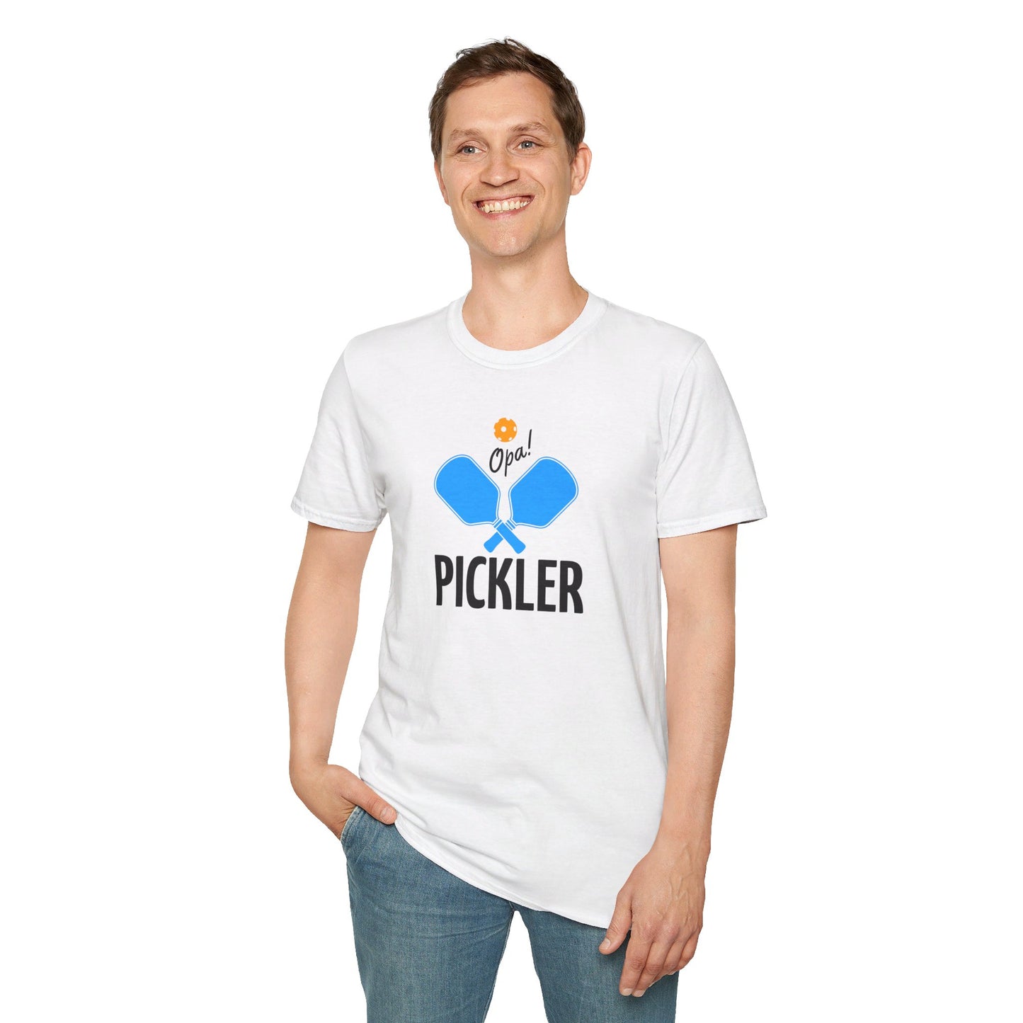 PICKLER Opa! Pickle Ball Unisex Softstyle T-Shirt