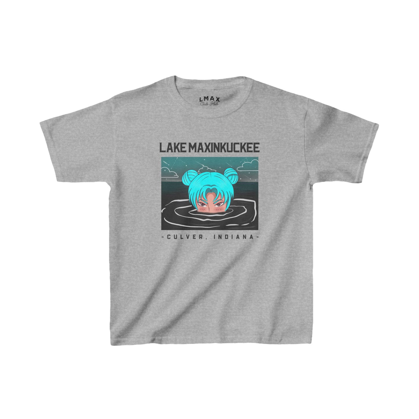 Lake Life Lake Maxinkuckee Culver Indiana Soaking Girl Graphic Kids Heavy Cotton™ Tee